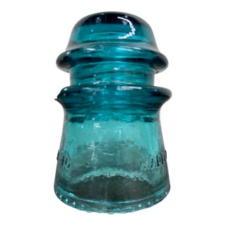 Vintage Hemingray 16 Aqua Teal Glass Insulator For Sale