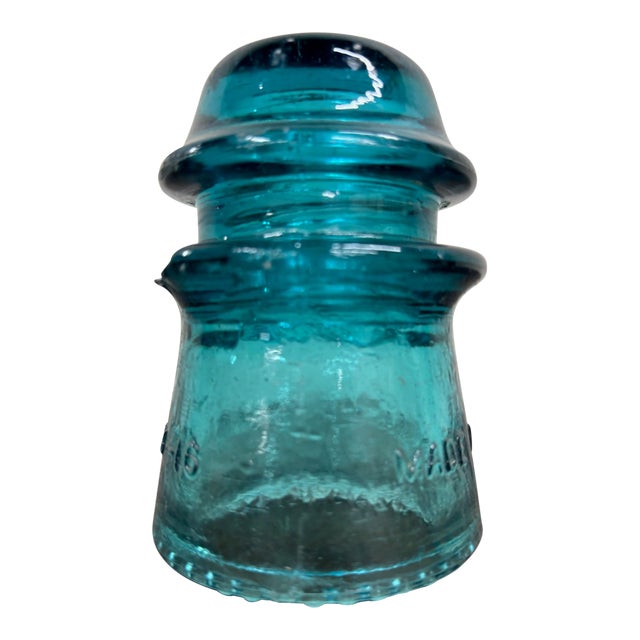 Vintage Hemingray 16 Aqua Teal Glass Insulator For Sale