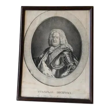 18th Century Gravure of Stanislas i Framed Portarait For Sale