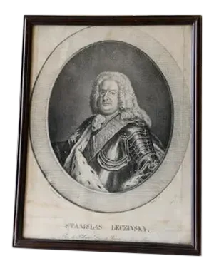 18th Century Gravure of Stanislas i Framed Portarait