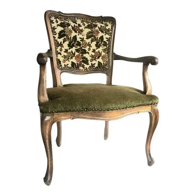 Antique 19th C. French Louis XV Child's Cabriolet Armchairs - Deconstructed Velvet Pair For Sale - Image 11 of 12