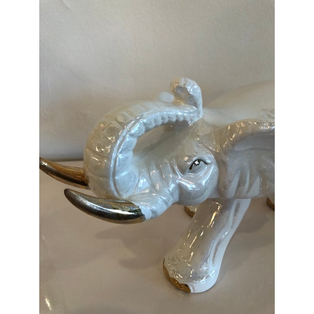 Vintage White Elephant Ceramic Statue Chairish