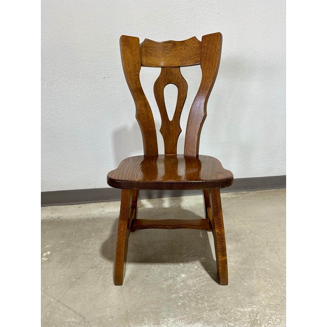 1970s Mid Century Guillerme Et Chambron Style Oak Dining Chairs, Set of 6 For Sale - Image 9 of 12