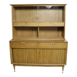 Mid Century China Cabinet Breakfront Att. To American of Martinsville