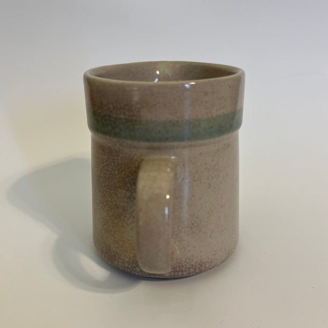 Ecru 1970s Creamer With Teal Stripe From Japan For Sale - Image 8 of 8