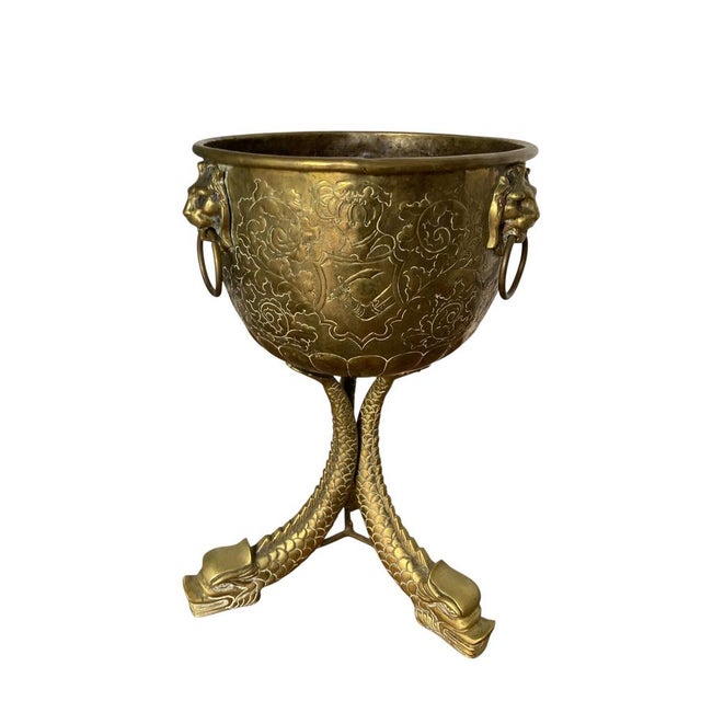 Late 19th Century Antique Brass Decorative Planter, 1890 For Sale - Image 5 of 10