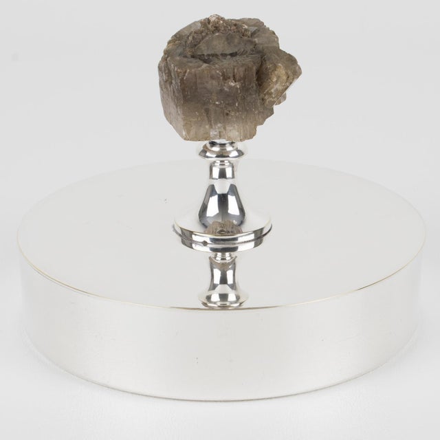 This beautiful, modernist silver plate decorative box was crafted in France for the renowned Christian Dior House as part...