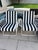 Vinyl strapped aluminum outdoor patio seating. Perfect for a deck, patio or pool setting. Vinyl straps are easy to clean...