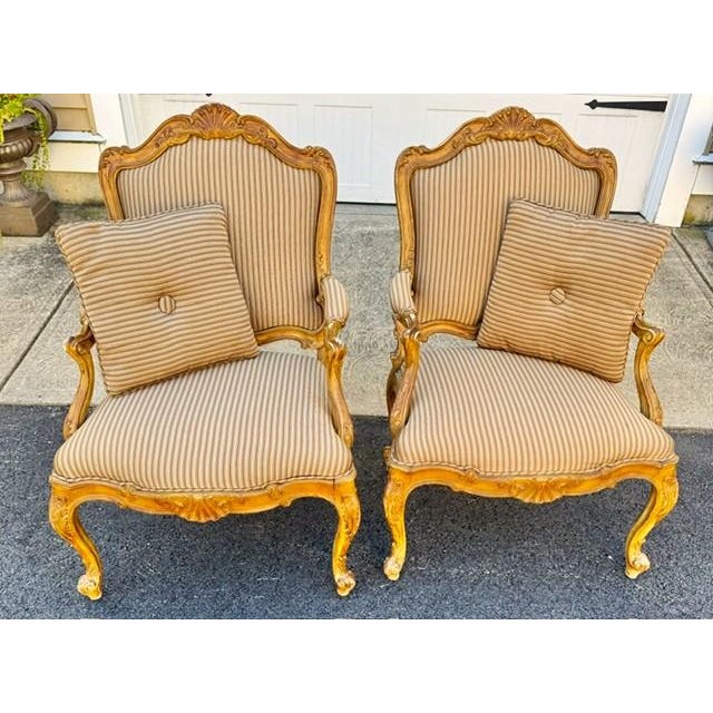 Nice Pair French Style Armchairs or Fauteuils For Sale - Image 17 of 18