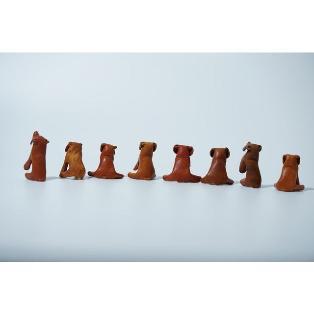 Mid-Century Modern Leather Dogs by Deru, 1960s, Set of 8 For Sale - Image 3 of 14
