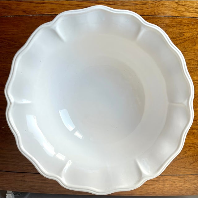 Ceramic Vintage Italian White 14" Serving Salad Bowl-Neuwirth For Sale - Image 7 of 7