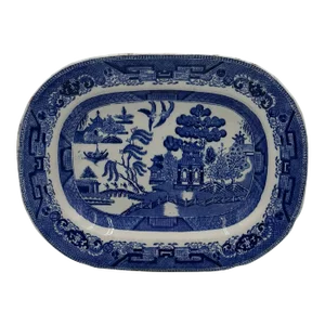 Mid 20th Century Ridgway Blue Willow Platter