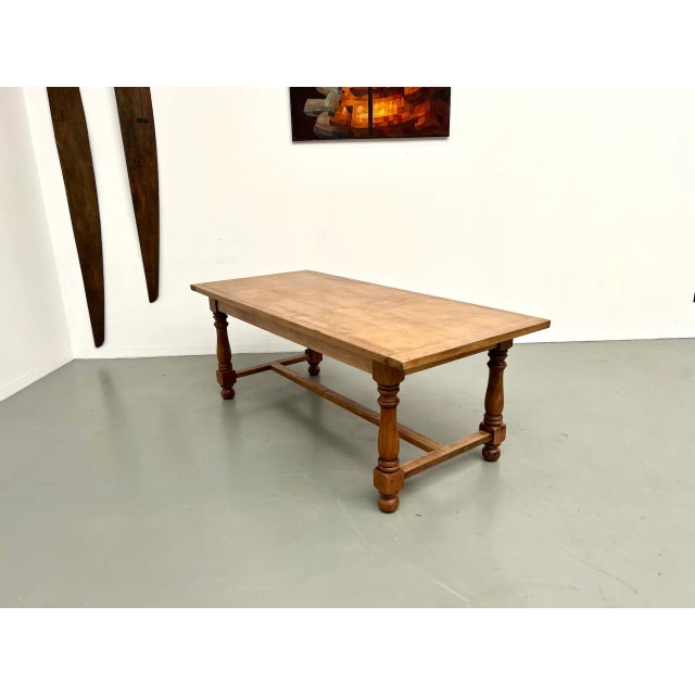 Oak and Cherry Table, 1970s For Sale - Image 17 of 18