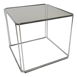 Chrome-Plated Metal and Glass Table by Max Sauze, 1970 For Sale