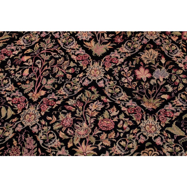 Shabby Chic Shabby Chic Pak-Persian Black/Green Wool Rug - 9'2'' X 12'2'' For Sale - Image 3 of 9