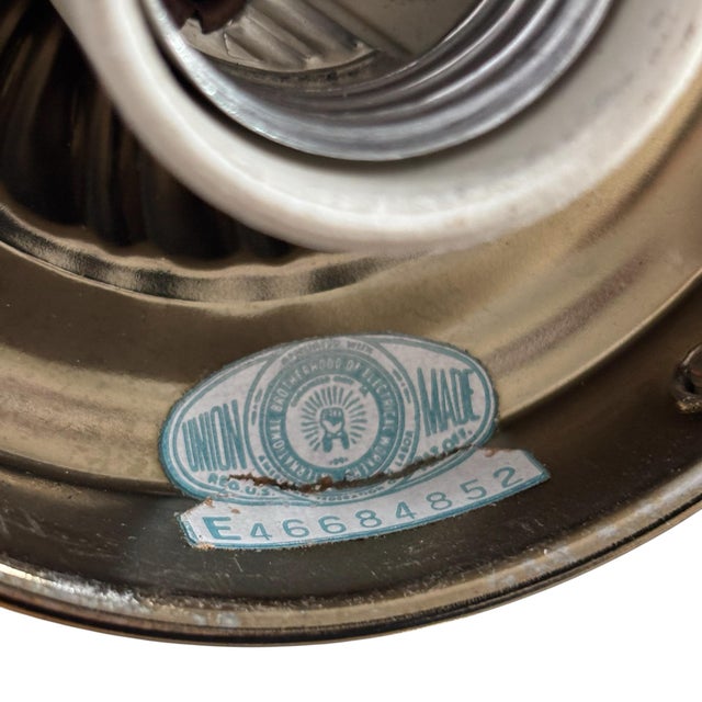 Vintage Hollywood Regency MCM Brass Gold Crown Frosted Glass Almond Shape Pendant Lights For Sale - Image 10 of 10