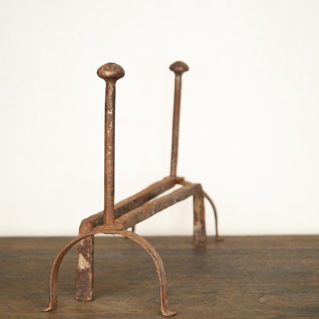 Brutalist Fireplace Andirons, 1940s, Set of 2 For Sale - Image 6 of 11