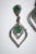 Modern Emerald and Pave` Diamond Tear Drop Dangle Earrings For Sale - Image 3 of 4