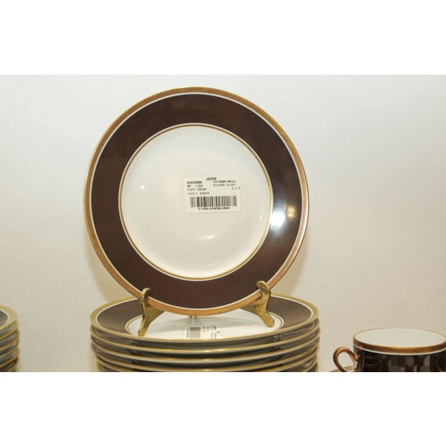 Chocolate Richard Ginori Contessa Brown and Gold Porcelain Dinner Service, 93 Pieces, Italy, 1980s For Sale - Image 8 of 12
