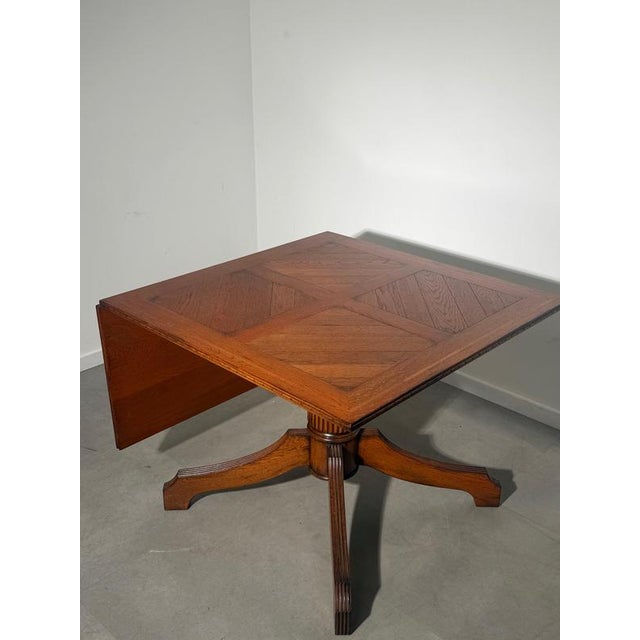 Antique Oak Dining Table with Extendable Leaf For Sale - Image 3 of 7