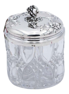 Molded Glass Bottle with Silver Lid