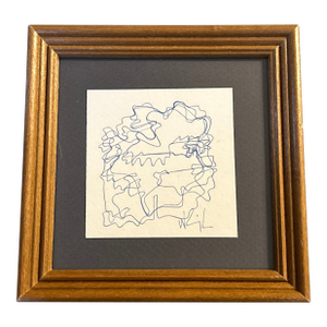 1980's Original Wayne Cunningham Abstract Pen and Ink Drawing