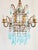 1950s Vintage Gilt Metal Italian Chandelier With Blue Opaline Crystals For Sale - Image 5 of 12