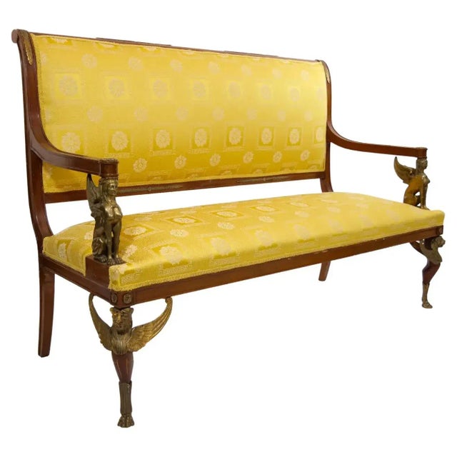 19th Century Empire Style Gilt Bronze Mounted Settee / Sofa For Sale - Image 12 of 13