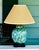 Mid 20th Century Green Asian Lotus Lamp With Jute Lamp Shade For Sale In New York - Image 6 of 10