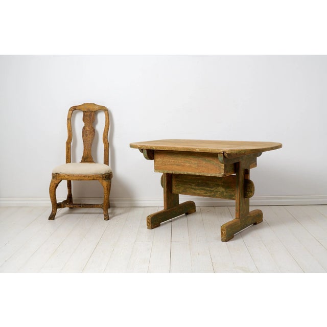 Wood Northern Swedish Country Table with Drawer For Sale - Image 7 of 12