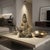 Vintage Rustic Wood Finish Sitting Bodhisattva Buddha Statue For Sale - Image 4 of 11