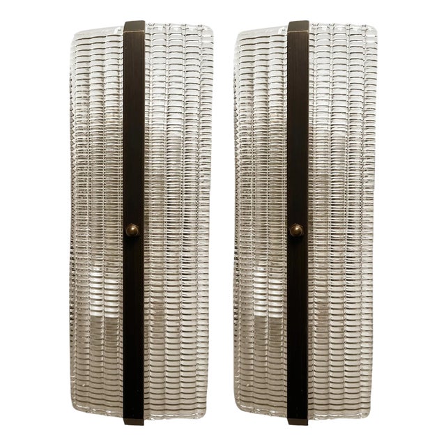 Brunish Diamanted Murano Glass Wall Lights by Simoeng, Set of 2 For Sale