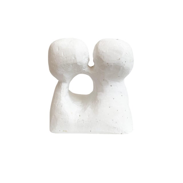 1990s Carved White Chalk Modern Sculpture For Sale - Image 5 of 8
