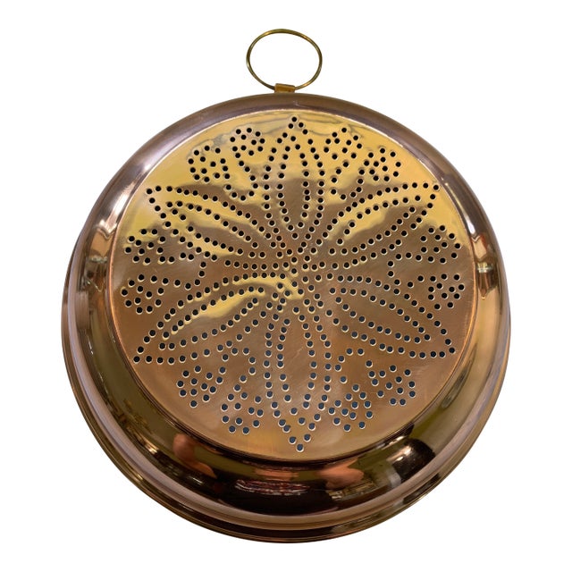 Large Copper Colander Kitchen Sieve or Strainer For Sale