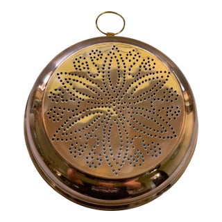 Mid 20th Century Large Copper Colander Kitchen Sieve or Strainer For Sale