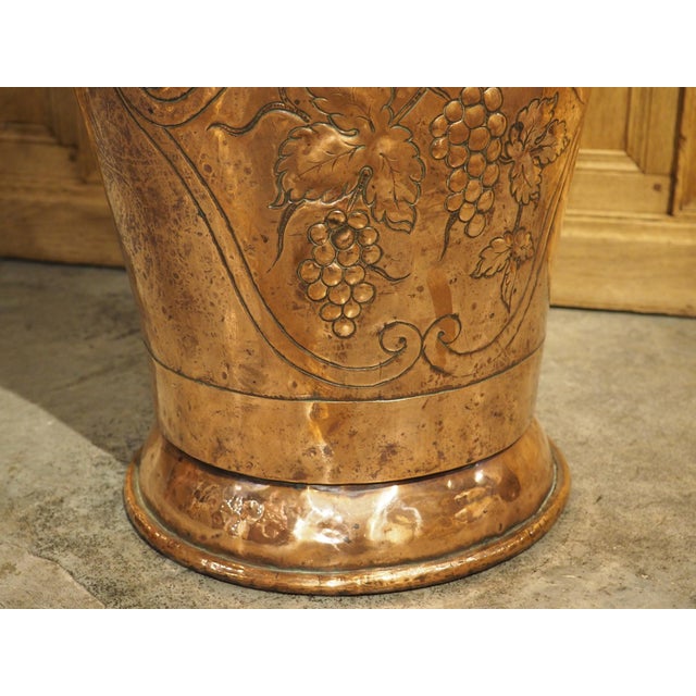 Highly Worked 19th Century Ceremonial Repousse Copper Hotte From France For Sale - Image 11 of 16
