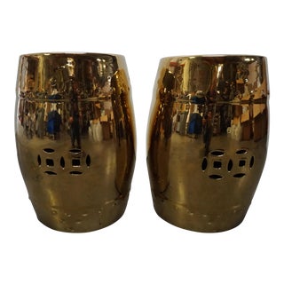 Gold Garden Stools- a Pair For Sale