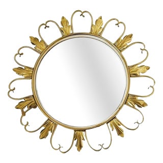 Mid-Century Sunburst Fisheye Butler Mirror from Deknudt, 1960s For Sale