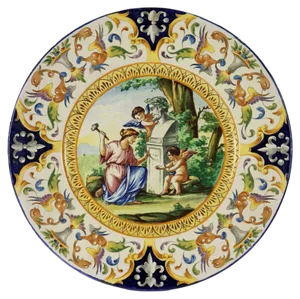 Neo-Renaissance Ceramic Parade Plate, Italy, 20th Century