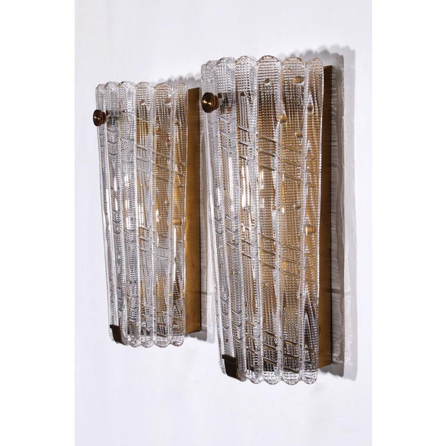 Orrefors Wall Lamps in Glass and Brass by Carl Fagerlund for Orrefors, 1960s, Set of 2 For Sale - Image 4 of 15
