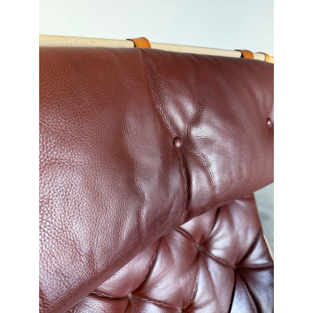 1980s Brown Leather Pernilla Chair and Ottoman by Bruno Mathsson for Dux Sweden, 2 Pieces For Sale - Image 14 of 14