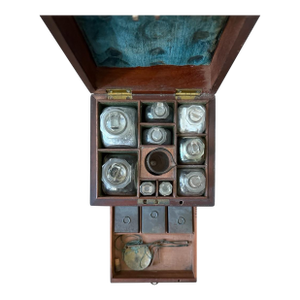 Antique Small Wooden Apothecary Box. Likely by Clay and Abraham, Liverpool.