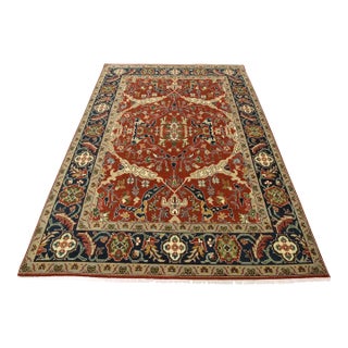 Serapi Rug 8’11” X 11’11” Red Wool Hand-Knotted Oriental Carpet For Sale