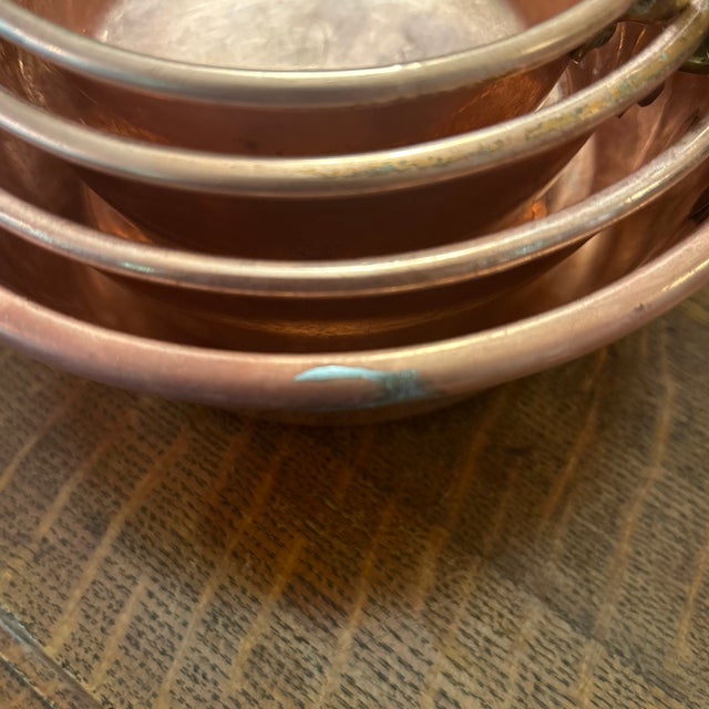 Vintage Made in Portugal Copper Jelly Pots With Brass Handles - A Set of 4 For Sale - Image 11 of 11