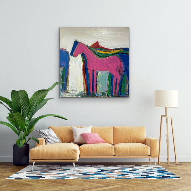2020s Contemporary Expressionist Horse Original Oil Painting For Sale - Image 5 of 12