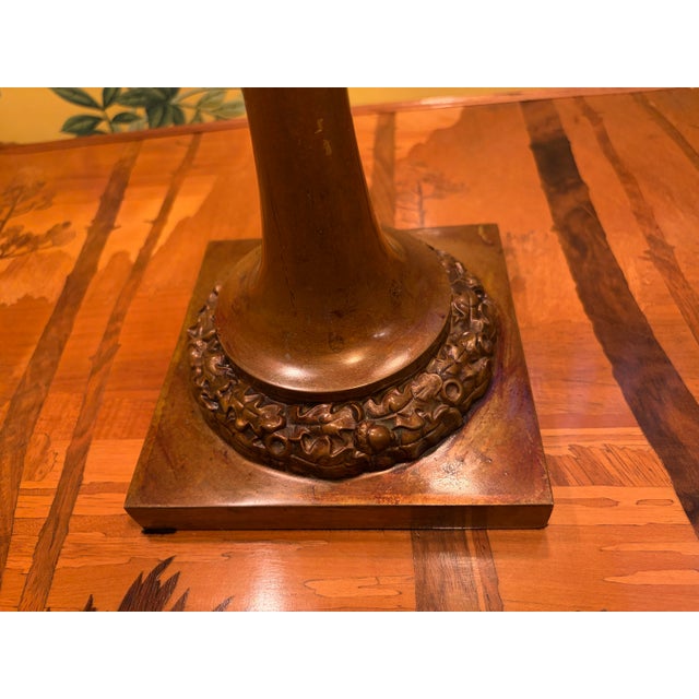 Early 20th Century Duffner and Kimberly Acorn Stained Glass Table Lamp For Sale - Image 11 of 12