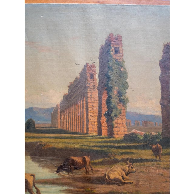 Late 19th Century 19th Century Italian Landscape Painting of Roman Aqueduct Ruins After Corrodi For Sale - Image 5 of 16