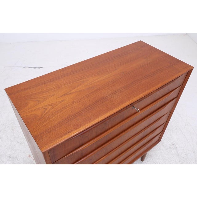 Mid-Century Danish Teak Tallboy For Sale - Image 6 of 13