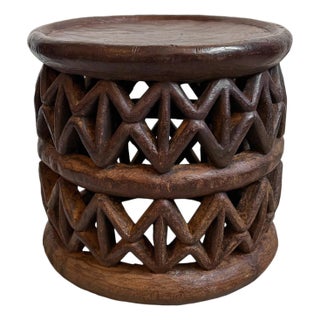 Vintage Tribal Bamileke Stool / Side Table For Sale