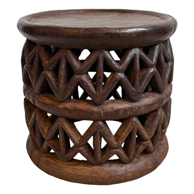 Vintage Tribal Bamileke Stool / Side Table For Sale